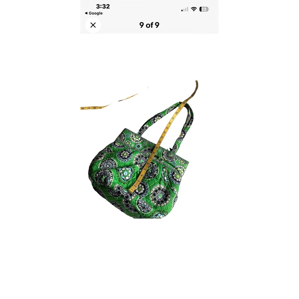 Vera Bradley Cupcake Green Morgan Tote green blue white - Picture 7 of 7